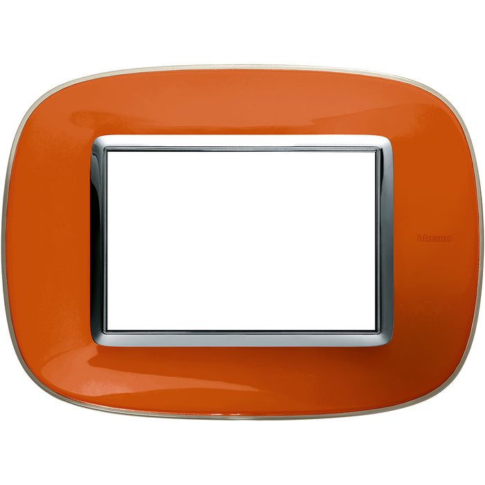BTicino HB4803DR - placca ellittica 3 moduli - arancio liquid