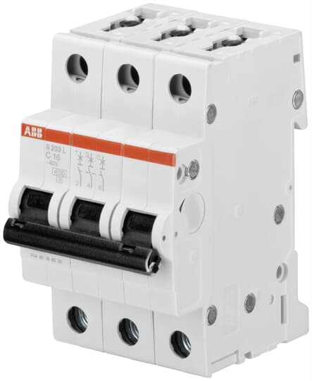 Abb S598538 - Interruttore magnetotermico 4‚5 kA Curva C 6 A 3P