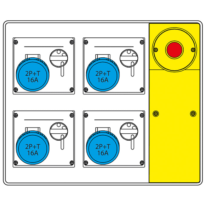 Scame 656.7824-005 - MBOX2 con spina+emergenza pr.s/fusibili