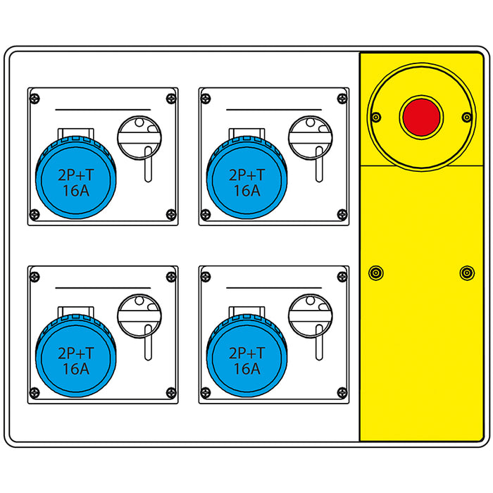 Scame 656.7824-054 - MBOX2 con spina+emergenza pr.s/fusibili