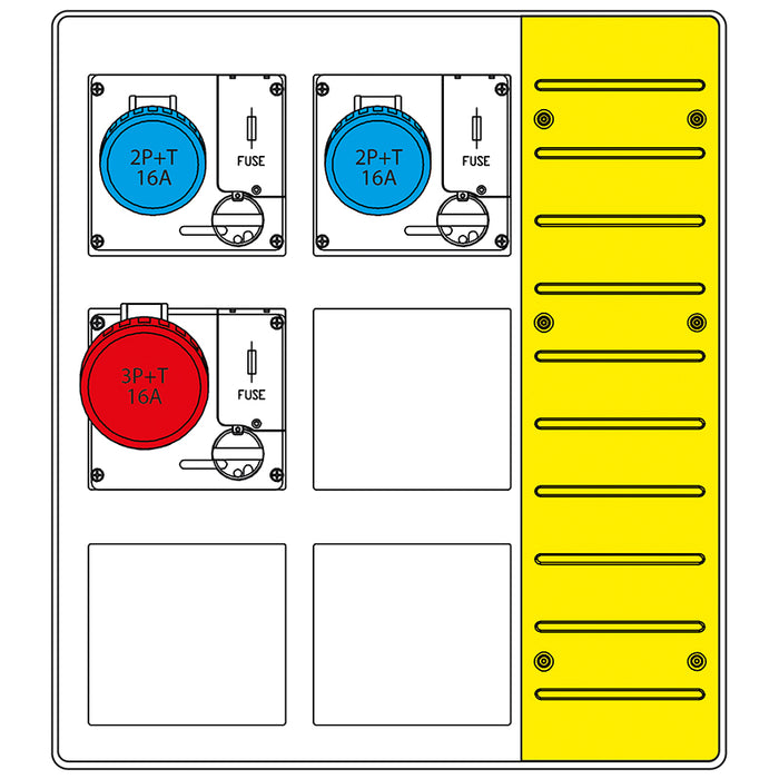 Scame 657.6033-002 - Mbox3 con morsettiera prese c/fusibili