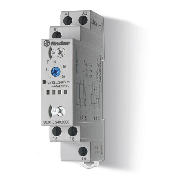 Finder 800102400000 - TEMPORIZZATORE MULTIFUNZIONE 12/240V 16A