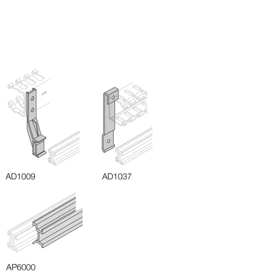 Abb AD1037 - N.4 supporti in metallo per canalina orizzontale