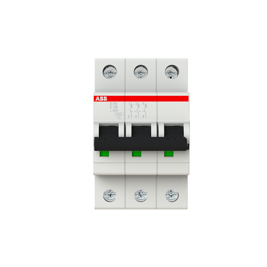 Abb S468107 - Interruttore magnetotermico 6kA Curva C 20A 3P