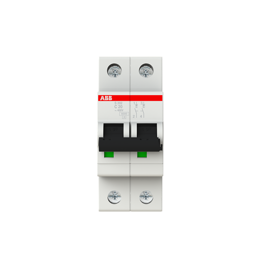 Abb S466004 - Interruttore magnetotermico 6kA Curva C 20A 2P