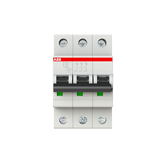 Abb S598552 - Interruttore magnetotermico 4‚5 kA Curva C 10 A 3P