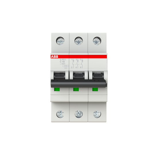 Abb S598613 - Interruttore magnetotermico 4‚5 kA Curva C 40 A 3P