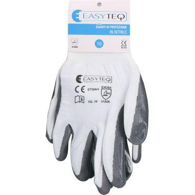 PACKGUANTINS - Pacco da 10pz di guanti EasyTeq taglia S in nitrile e dorso areato in cotone