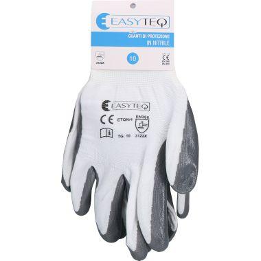 PACKGUANTINXL - Pacco da 10pz di guanti EasyTeq taglia XL in nitrile e dorso areato in cotone 