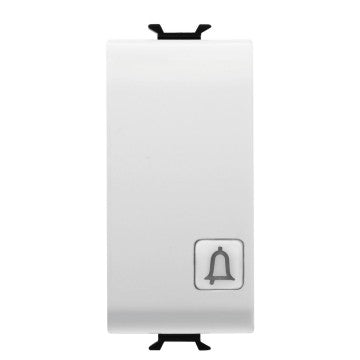 Gewiss GW10153 - PULSANTE UNIPOLARE 250V ac - NA 16A ILLUMINABILE - CON LENTE NEUTRA SOSTITUIBILE - SIMBOLO CAMPANELLO - 1 MODULO - BIANCO - CHORUS