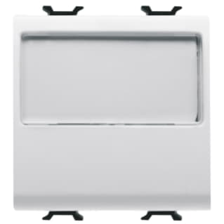 GW10191 - PULSANTE CON TARGA PORTANOME ILLUMINABILE 250V ac - NA 10A - 2 MODULI - BIANCO - CHORUS 