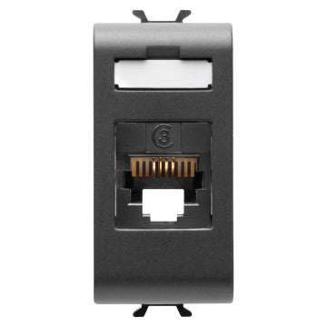 GW12401 - PRESA TELEFONICA STANDARD INTERNAZIONALE - RJ11 TOOLLESS - 1 MODULO - NERO - CHORUS 