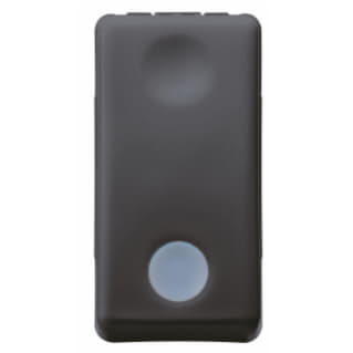 Gewiss GW21504 - INTERRUTTORE BIPOLARE 250V ac - 16AX - CON LENTE NEUTRA SOSTITUIBILE - LUMINOSO 230V ac - 1 MODULO - SYSTEM BLACK