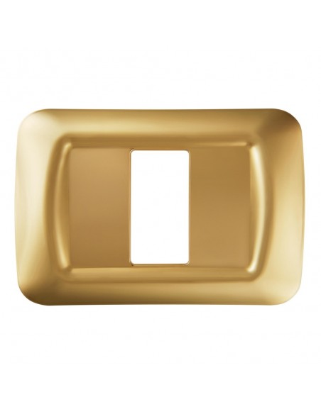 Gewiss GW22661 - PLACCA TOP SYSTEM - IN TECNOPOLIMERO FINITURA LUCIDA - 1 POSTO - ORO ANTICO - SYSTEM