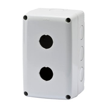 Gewiss GW27102 - CONTENITORE VUOTO PER PULSANTI‚ COMANDI E SEGNALATORI - 2 POSTI - DIAMETRO 22mm - COPERCHIO GRIGIO RAL 7035 - IP66