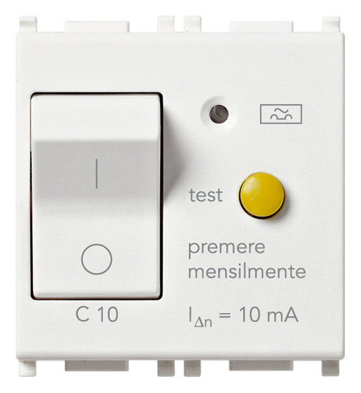 14411.10 - Plana Interruttore MTDiff.1P+N C10 10mA bianco 