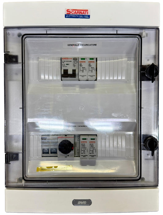 FVCOMB3KW-M/600 - Quadro combinato (Q.DC+AC 600VDC) cablato e certificato per impianti fotovoltaico da 1/3Kw in monofase (solo marchi italiani) 