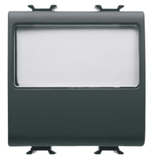 GW12191 - PULSANTE CON TARGA PORTANOME ILLUMINABILE 250V ac - NA 10A - 2 MODULI - NERO - CHORUS 