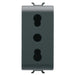 GW12203 - PRESA STANDARD ITALIANO 250V ac - 2P+T 16A BIVALENTE - P11-P17 - 1 MODULO - NERO - CHORUS 