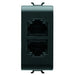 GW12403 - PRESA TELEFONICA STANDARD INTERNAZIONALE - RJ11 DOPPIO - IMPACT TOOL - 1 MODULO - NERO - CHORUS 