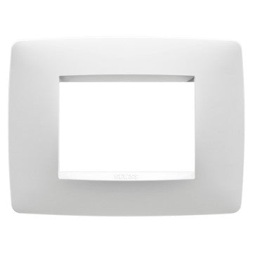 GW16103TB - PLACCA ONE - IN TECNOPOLIMERO - 3 POSTI - BIANCO LATTE - CHORUS 