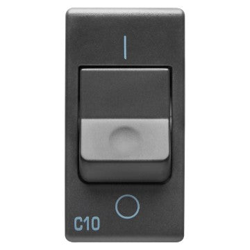 GW21432 - INTERRUTTORE AUTOMATICO MAGNETOTERMICO 230V ac - 1P 10A 3kA CURVA C - 1 MODULO - SYSTEM BLACK 