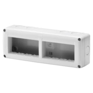 GW27006 - CONTENITORE PER APPARECCHI SYSTEM - ORIZZONTALE PROTETTO - 8 POSTI - MODULO 4x2 - GRIGIO RAL 7035 - IP40 