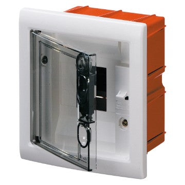 GW40602 - CENTRALINO PROTETTO - DA INCASSO - PORTA TRASPARENTE FUM CON TELAIO ESTRAIBILE - 4 MODULI IP40 