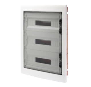 GW40610 - QUADRO DI DISTRIBUZIONE CON PANNELLI FINESTRATI E TELAIO ESTRAIBILE - PORTA TRASPARENTE FUM - (18X3) 54 MODULI IP40 