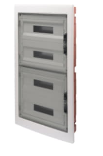 GW40611 - QUADRO DI DISTRIBUZIONE CON PANNELLI FINESTRATI E TELAIO ESTRAIBILE - PORTA TRASPARENTE FUM - (18X4) 72 MODULI IP40 