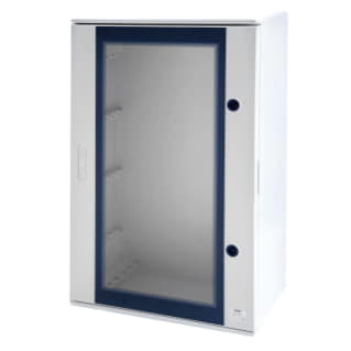 GW46202F - QUADRO POLIESTERE PORTA TRASPARENTE MUNITA DI SERRATURA - 310X425X160 - IP66 - GRIGIO RAL 7035 