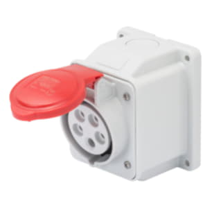 Gewiss GW62408 - PRESA FISSA DA PARETE A 10 - IP44 - 3P+T 16A 380-415V 50/60HZ - ROSSO - 6H - CABLAGGIO A VITE