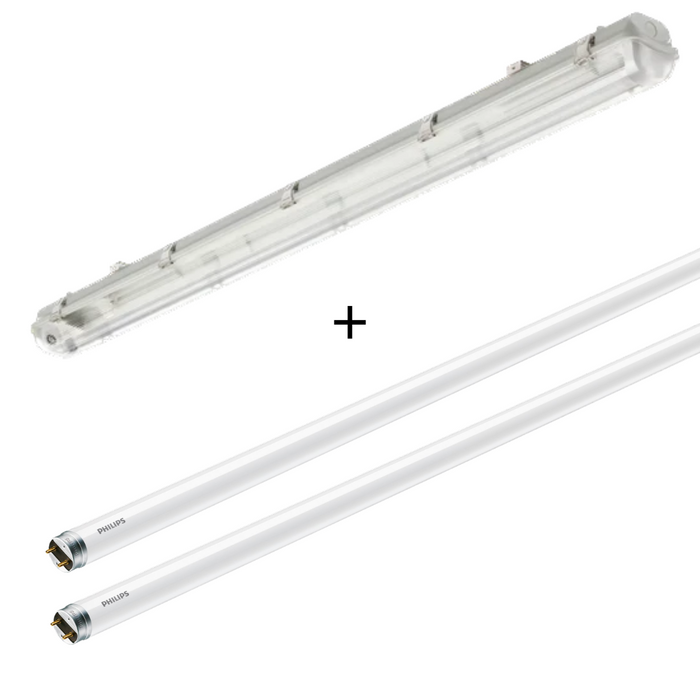 Kit Plafoniera stagna vuota + 2 tubi led Ecofit Philips - 911401807+ECOFIT