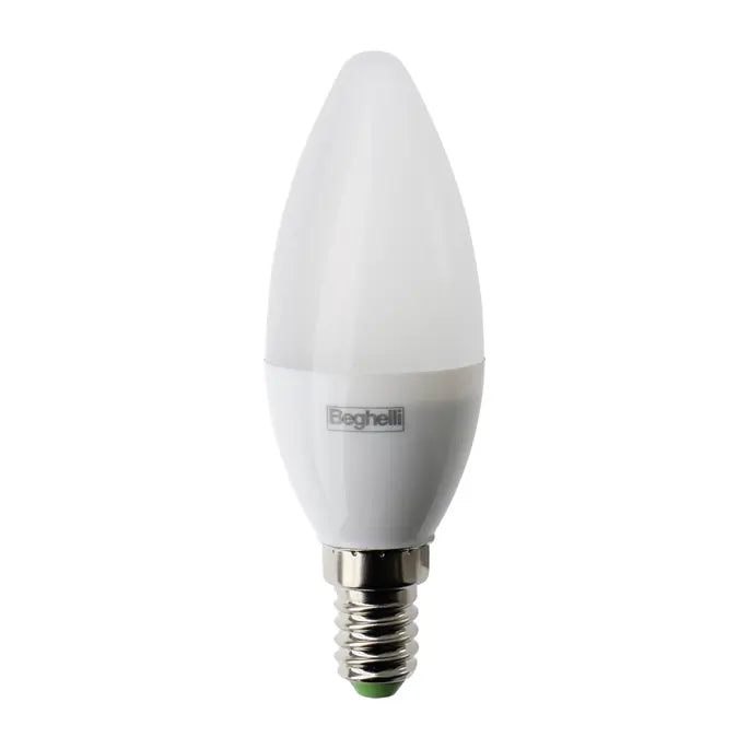 Beghelli 56979 - Lampadina oliva LED 6500K 700lm E14 7W 38x112mm