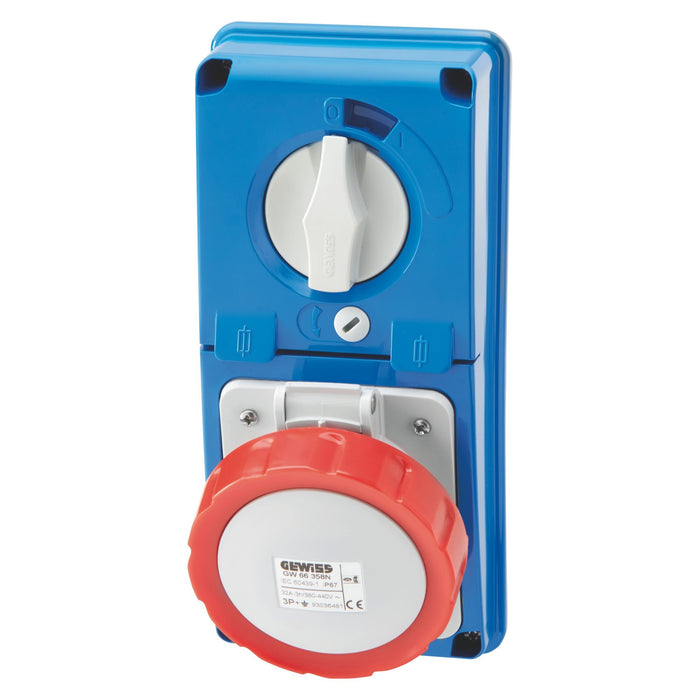 Gewiss GW66342N - Presa fissa interbloccata 3p+n+t 32a 346-415V 50/60Hz IP67