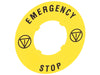 LPXAU115 - Disco plastico per pulsanti a fungo‚ emergency stop 60mm 